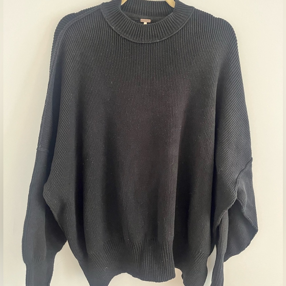 Black free people easy street tunic sweater size S